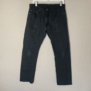Levis 513 Jeans Mens 32x30 (28) Black Straight Leg Stretch Denim Workwear Preppy